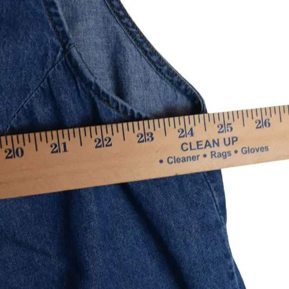 Vintage 90s Bill Blass Denim Chambray Vest Women’s 2X Button Front Y2K Western - Picture 6 of 7